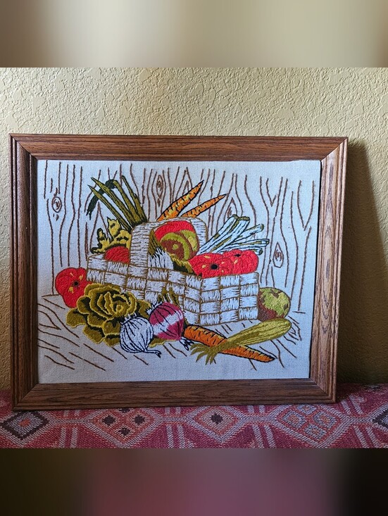 Other - Vintage Crewel Embroidery Vegtable
